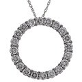 14k White Gold 3-1/10ct TDW Diamond Circle Pendant