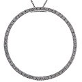14k White Gold 2ct TDW Diamond Circle Pendant