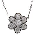 14k White Gold 1ct TDW Diamond Flower Necklace