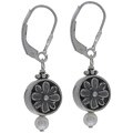 Daisy Flower Sterling Earrings with Pearl Accent