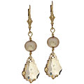 Champagne Gold Tone Crystal and Pearl Earrings