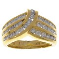 18k Gold Chevron 1-1/10ct TDW Diamond Ring