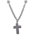 Sterling Silver Cross Charm Necklace w/ Freshwater Pearls
