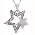 Sterling Silver Star-Shaped Cubic Zirconia Necklac