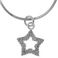 Sterling Silver CZ Star Charm Necklace