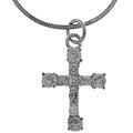 Sterling Silver CZ Cross Charm Necklace