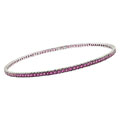 14k White Gold Pink Sapphire Bangle Bracelet