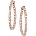 14k Pink Gold 1/4ct TDW Diamond Hoop Earrings ( H-I, I1-I2 )