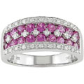 14k White Gold 1/5ct TDW Diamond Pink Sapphire Ring