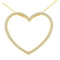 10k Yellow Gold 1/4ct TDW Diamond Heart Pendant