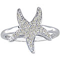 10k White Gold 1/4ct TDW Diamond Starfish Ring