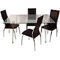 60 in. Medallion 5-piece Dining Table Set w/ Chocolate Chairs
