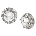 Sterling Silver Round CZ Pave Style Earrings