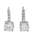 Sterling Silver Round CZ Shepherds Hook Earrings