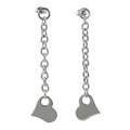 Sterling Silver Heart & Chain Earrings