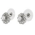 Sterling Silver Flower CZ Earrings