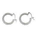 Sterling Silver Pave CZ Hoop Earrings