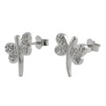 Sterling Silver CZ Dragonfly Earrings