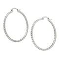 Sterling Silver CZ Large Hoop Earrings