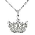 Sterling Silver Crown Jewel CZ Necklace