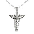 Sterling Silver Medical Symbol CZ Necklace