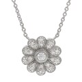 Sterling Silver Flower CZ Necklace