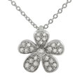 Sterling Silver CZ Flower Necklace