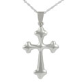 Sterling Silver Polished Cross Necklace