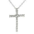 Sterling Silver CZ Cross Necklace