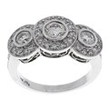 14k White Gold 1 1/2ct TDW Three-stone Diamond Ring