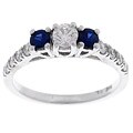 14k White Gold 3/4ct TDW Diamond & Sapphire Ring