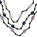 Rubber & Silver Cultured Freshwater Pearl Necklace