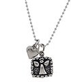 Girl's Guardian Angel and Heart Charm Necklace