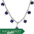 Sterling Silver with Blue Lapis Fringe Necklace