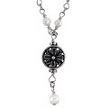 Daisy Flower Sterling Necklace with Pearl Accents