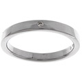 Hot Diamonds Narrow Silver Band with Diamond
