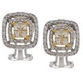14k Two-tone Gold 3/4ct TDW Diamond Earrings