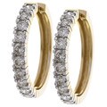 14k Two-tone Gold 2ct TDW Diamond Hoop Earrings ( G-H, SI2 )