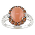 14k White Gold Orange Quartz Citrine Ring