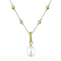 14k Gold Cultured Pearl Yellow Sapphire Necklace