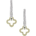 14k Two-tone Gold 1/2ct TDW Flower Hoop Earrings