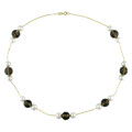 14k Gold Smoky Quartz Tin-Cup Necklace