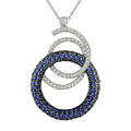 14k Gold 1/4ct TDW Diamond Sapphire Circle Pendant