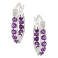 Sterling Silver Amethyst Hoop Earrings