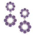 Sterling Silver Amethyst Flower Drop Earrings