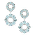 Sterling Silver Blue Topaz Flower Drop Earrings