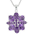 Sterling Silver Amethyst Flower Pendant