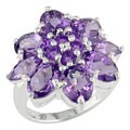 Sterling Silver Amethyst Flower Ring