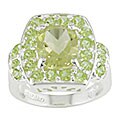 Sterling Silver Lemon Quartz and Peridot Ring