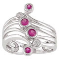 14k White Gold Pink Sapphire Diamond Ring